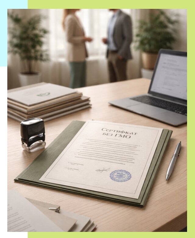 Сертификат без ГМО в Шарыпове от 7579 р. оформить срочно Алешин-Шрп